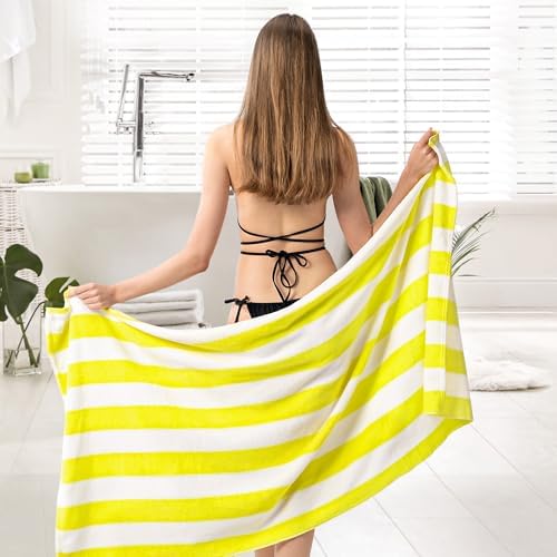 4-Pack Touchat Cabana Stripe Microfiber Beach Towels