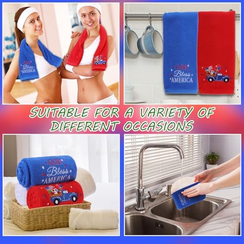 ZhowHoHo Patriotic America 4th of July Hand Towels Bundle 138x295