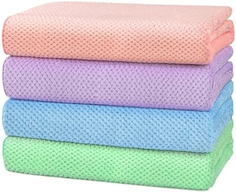 HOMEXCEL 4-Piece Bath Towel Set Microfiber 30x60 Fast Dry Luxury Quality