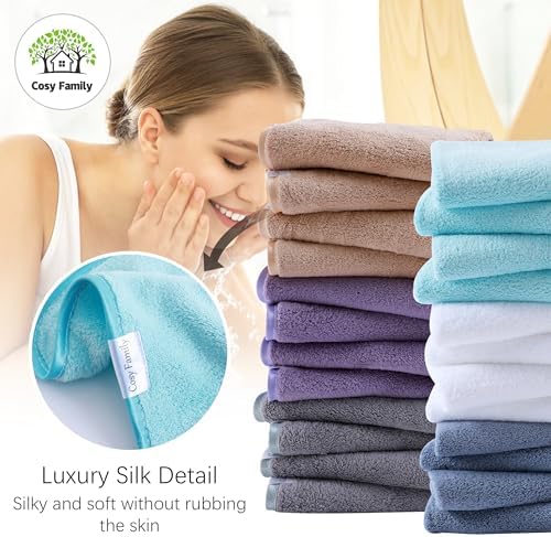 Luxurious Microfiber Coral Velvet Washcloths Set