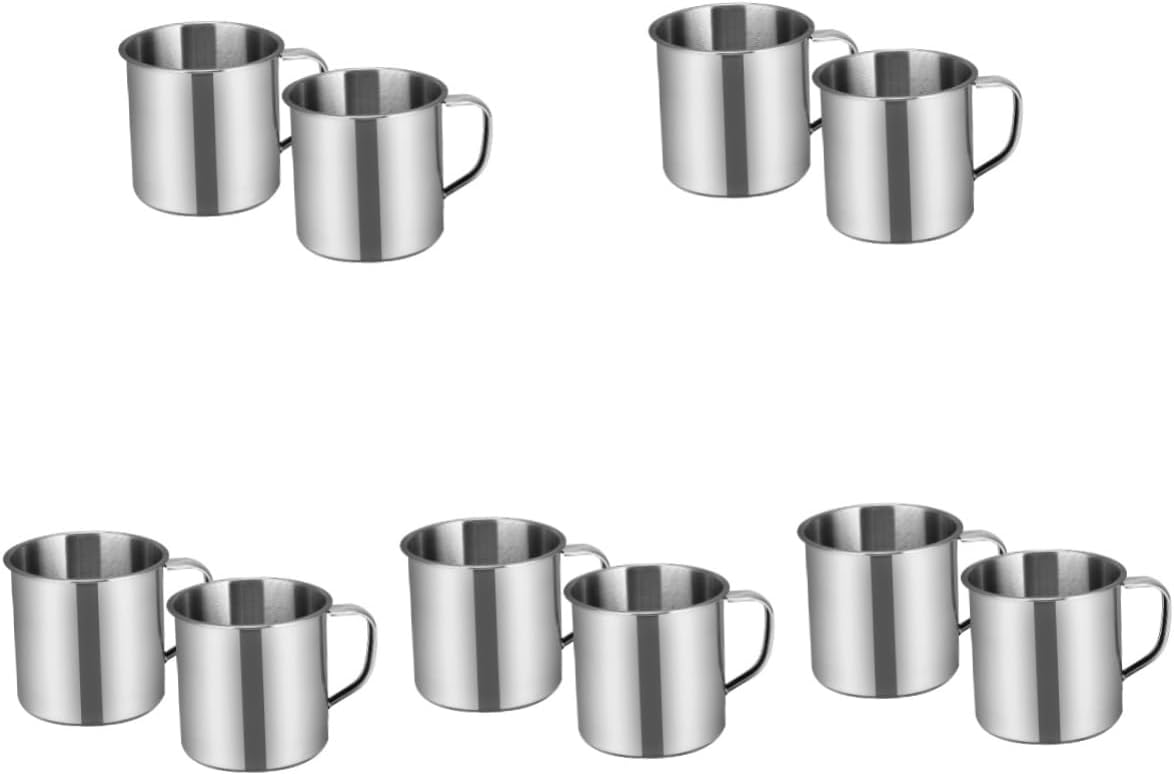 Garneck 10-Piece Stainless Steel Kindergarten Drinking Cups