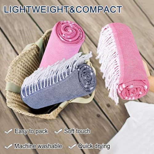 Dlebay Beach Towels - 2-Piece Absorbent Quick-Dry Sand-Free Beach Towels