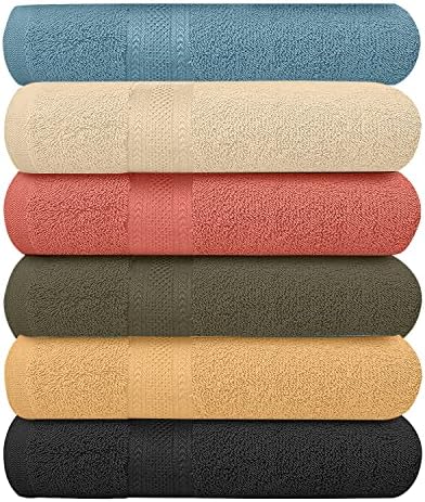 Bath Towels Set 27x54 Machine Washable Soft Quick-Dry Durable Multicolour Bathroom Essential