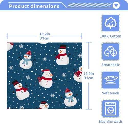 Perfect Christmas Gift for Kids Snowman Washcloth Set