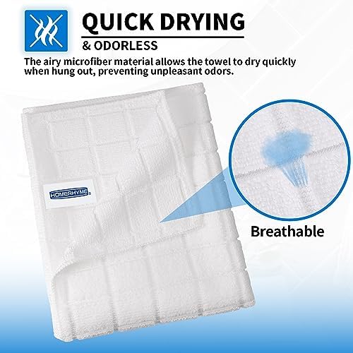 HOMERHYME White Hand Towels - 24 Pack 25x15 Super Soft Quick Dry Lint-Free