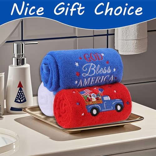 ZhowHoHo Patriotic America 4th of July Hand Towels Bundle 138x295
