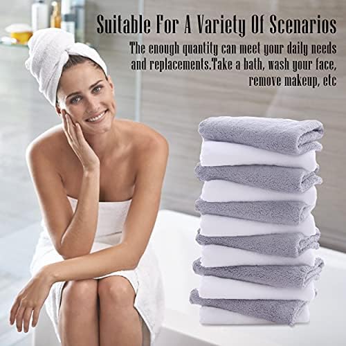 TENSTARS 12-Piece Premium Washcloth Set - Soft Absorbent Durable