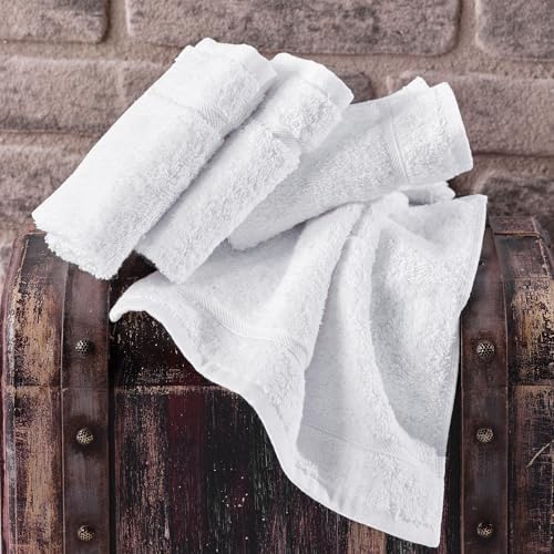Hawmam Linen Luxury 13x13 Cotton Washcloths Durable Soft Eco-Friendly 12-Pack