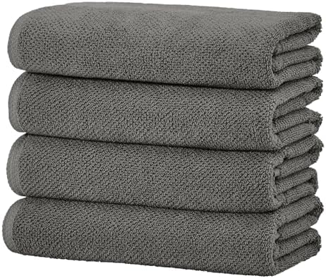 Great Bay Home Grey Bath Towels 4-Pack