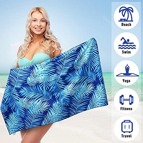 2 Pack Microfiber Beach TowelsQuick Dry Sand-Free 75x35