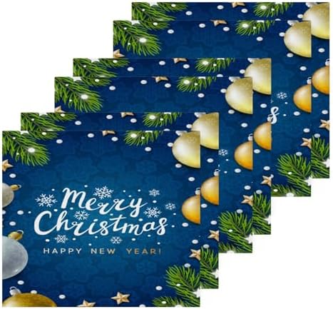 Merry Christmas Blue Yettasa Bins Soft Reusable Washcloth Set for Baby Faces