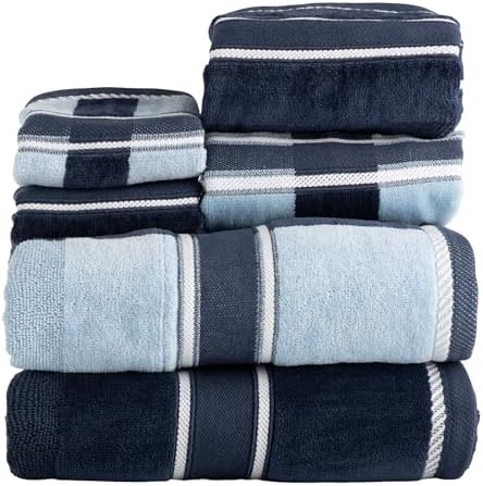 6-Piece Bath Towel Set 525 GSM - Navy - Soft Absorbent