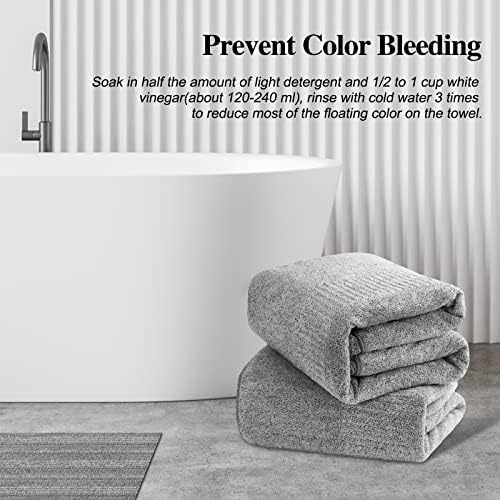 SEISSO Premium Quick Drying Bath Towels 2-Pack Bamboo-Infused Multi-Functional