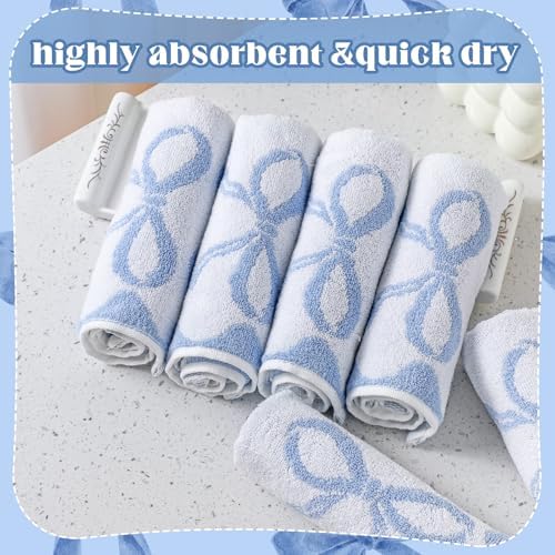 Blue Bow Washcloths for Hand Face