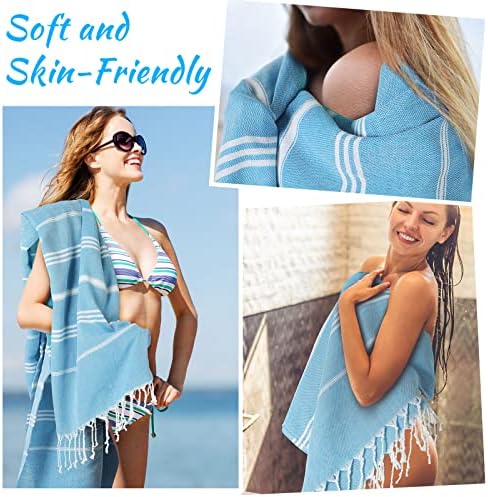 Mixweer Turkish Beach Towels Set - Oversized Soft Cotton with Tassels