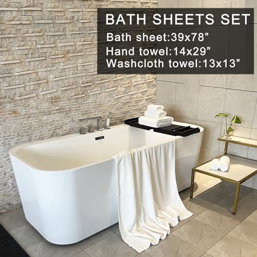 Luxury Oversized Bath Towels White 6 Piece