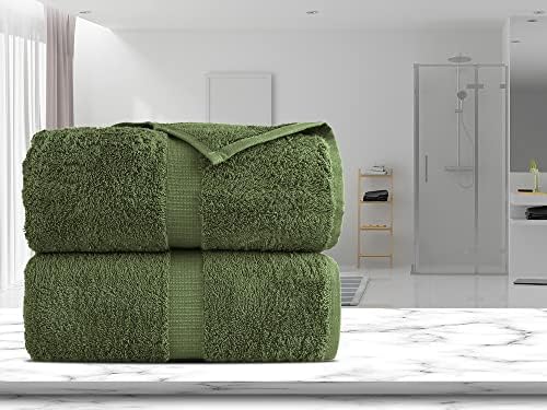 Towel Bazaar Premium Turkish Towels 2-Piece Set Moss Green