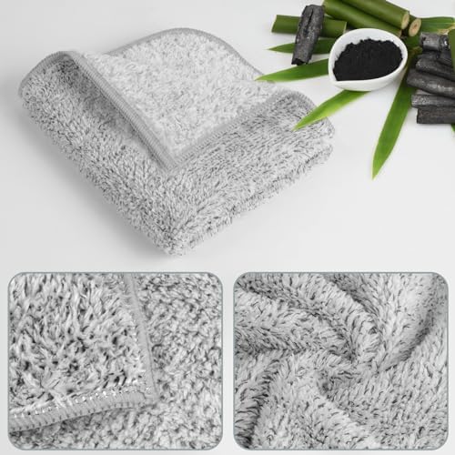 SINLAND Microfiber Face Towels 6-Piece Set 12x12 Ultra Soft for Bath