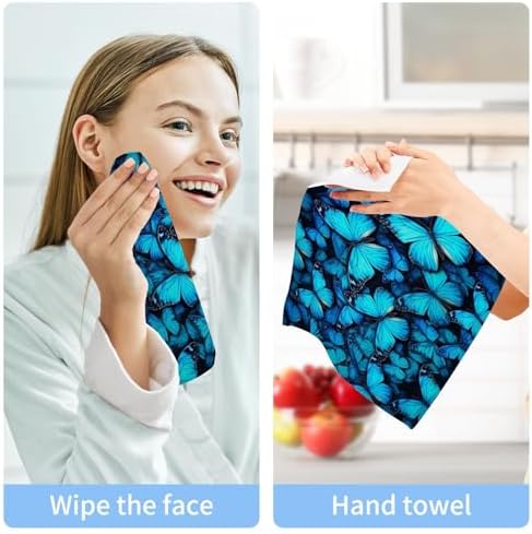 Blue Butterfly Washcloth Set