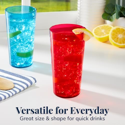 US Acrylic Disposable Tumblers 20-ounce Stackable BPA-Free Set of 16