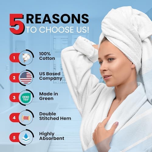 10-Piece Premium Cotton Towels for Bathroom Luxurious Soft Absorbent Set