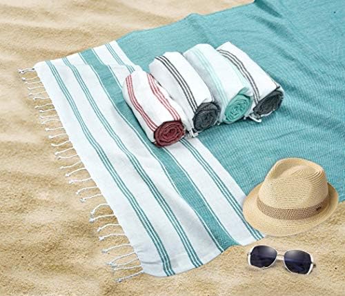 GLAMBURG Turkish Cotton Beach Towels Set Perfect for Every Day