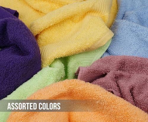 100 Cotton 12x12 Washcloths Ultra Soft Pack of 12