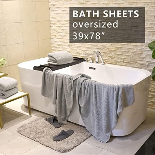 Big Bath Towels Extra-Large Over 100x200cm Soft Lightweight Waffle Plush Design