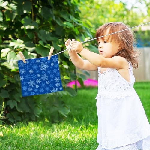 Christmas Blue Snowflake Soft Reusable Washcloth Set for BathroomBedtime