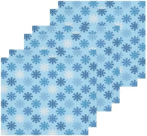 YettasaBin Blue Snowflake Washcloth Set