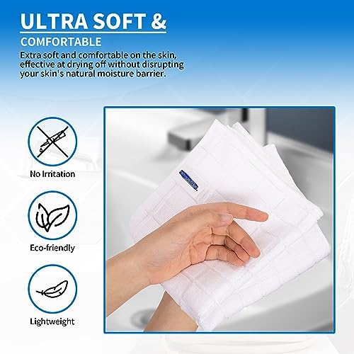 HOMERHYME White Hand Towels - 24 Pack 25x15 Super Soft Quick Dry Lint-Free
