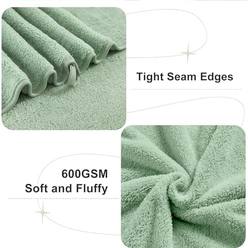 Junsey 4-Piece Oversized Bath Towels for Adults