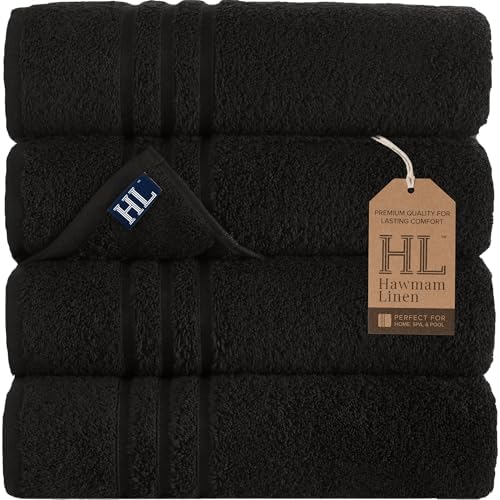 4-Piece Premium Cotton Bath Towels - Soft Durable and Luxurious