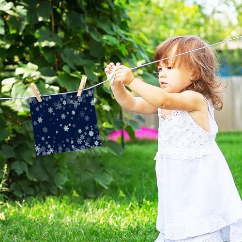 Blue Snowflake Washcloth Set Soft Cotton Face Towels 2Pack