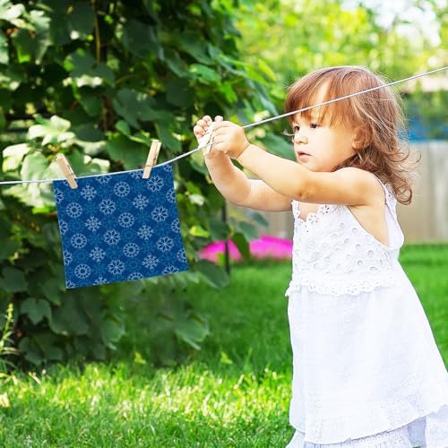 YETTASBIN Blue Snowflake Washcloths 2 Pack