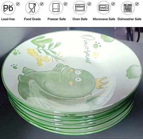 Set of 5 Dinosaur Plates 7-inch Microwave and Dishwasher Safe