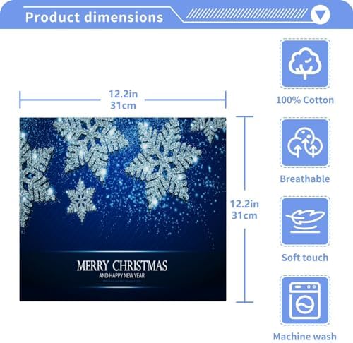 Sturdy Blue Christmas Washcloth Set for Babies