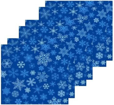 Christmas Blue Snowflake Soft Reusable Washcloth Set for BathroomBedtime