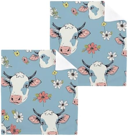 YETTASBIN Cute Cow Washcloths 2 Pack 1