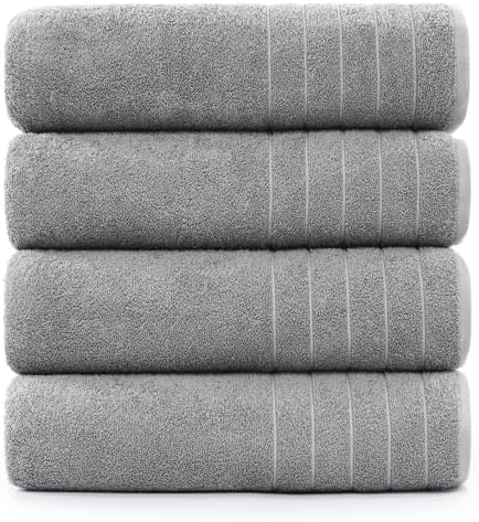 Casa Platino 4-Piece Bath Towels - Luxurious 3060 Cotton Soft Quick-Drying