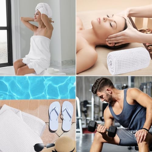 HOMEXCEL Waffle Bath Towels 2 Pack Ultra Soft Quick Dry