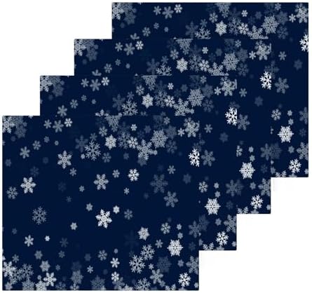 Blue Snowflake Washcloth Set Soft Cotton Face Towels 2Pack