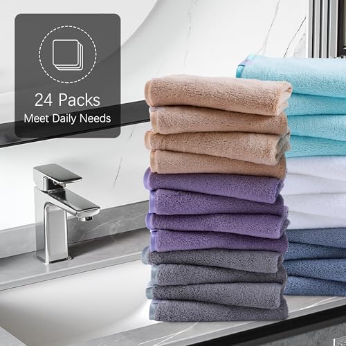 Luxurious Microfiber Coral Velvet Washcloths Set
