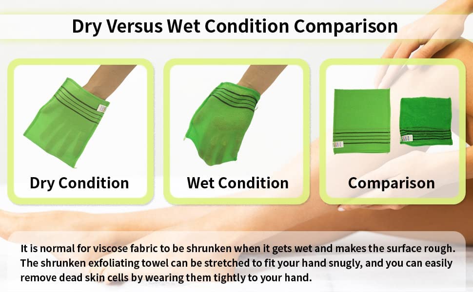 8pcs Korean Exfoliating Bath Towels