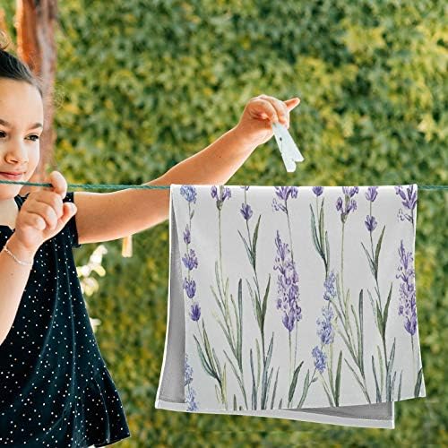 Blueangle Watercolor Lavender Towels