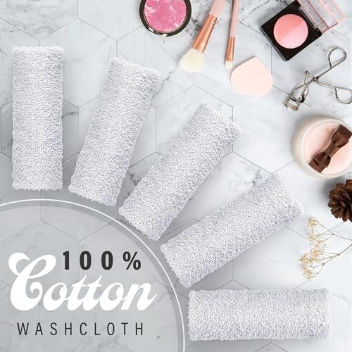 10-Pack Soft Absorbent Cotton Wash cloths for Home Kitchen