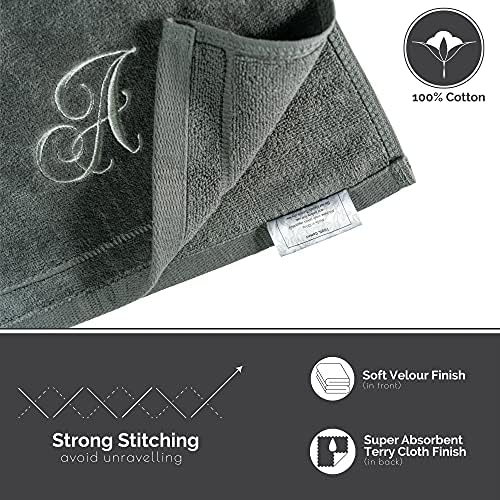 Monogrammed Towels Fingertip Silver Embroidered Towel Personalized Gift