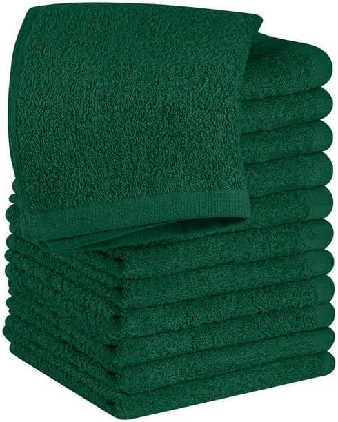 Premium Washcloths 100 Cotton Zero Twist 12x12 Hunter Green