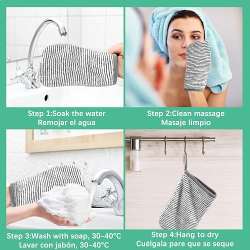 PHOGARY Coral Fleece Body Wash Cloths 8-Piece Set
