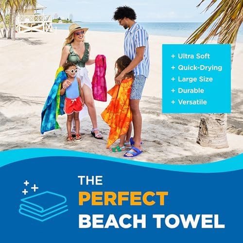 Chic Trendy 4-Pack of 30x60 Beach Towels for Adults Kids